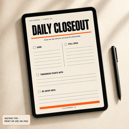 The Scatterproof Starter Kit — ADHD-friendly printable planner (instant PDF)