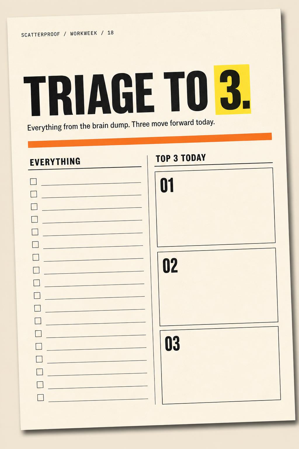 Triage to 3 worksheet preview